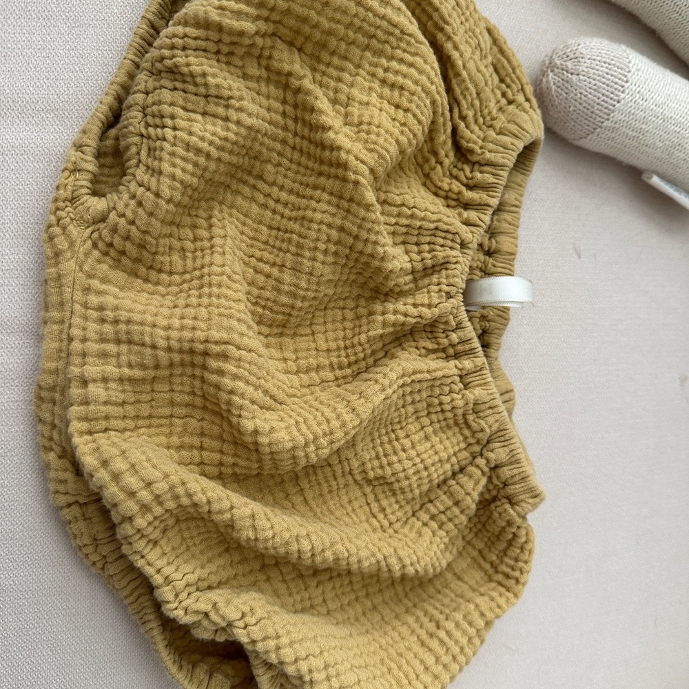 Wild Wawa Muslin Textured Mustard Yellow Bloomer 6-12 months